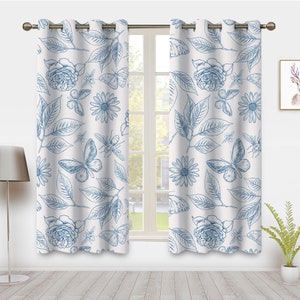Bohemian Forest Style Window Curtains, Modern minimalist abstract lines Window Treatment Blackout Curtain, Bedroom living room privacy Decor