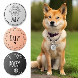 Custom Dog Tags Dog Collar Tag Personalized Cat Tag Double Sided Engraved Stainless Steel Pet Id Tags Customized Pet Name Tag Birthday Gift
