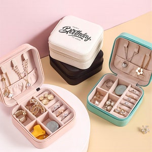 Casewin Mini Jewelry Travel Case,Small Jewelry Box,Traveling Jewelry Organizer Portable Jewellery Storage Holder for Rings Earrings Necklace Bracelet Bangle