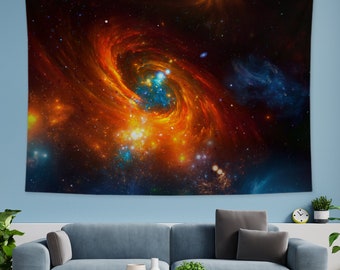 Space red Nebula tapestry galaxy star Tapestry Universe Starry Sky Tapestry Wall Hanging Psychedelic Tapestry for Living Room Bedroom Dorm