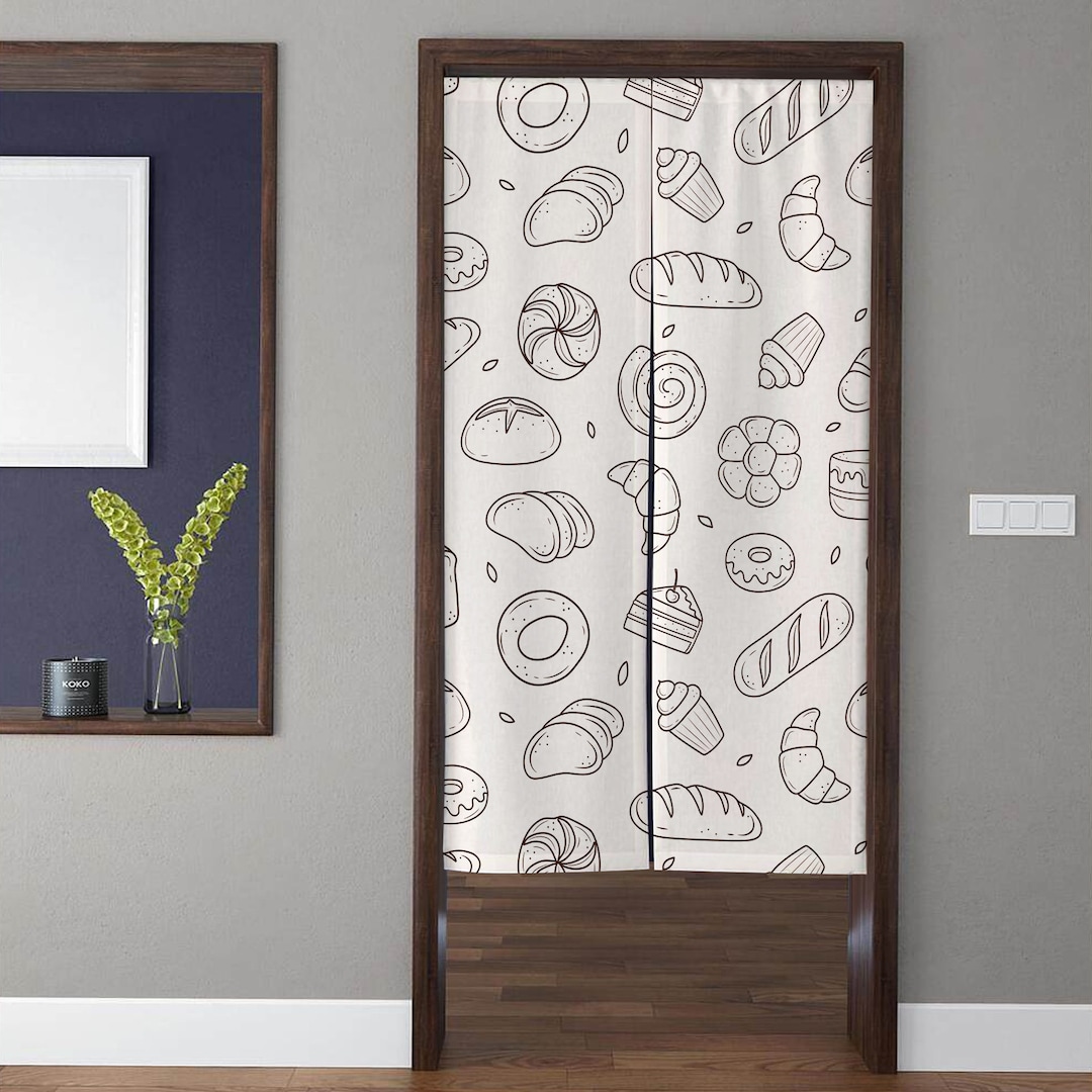 Japanese-style Art Noren Door Curtains, Modern Minimalist Food Pattern ...