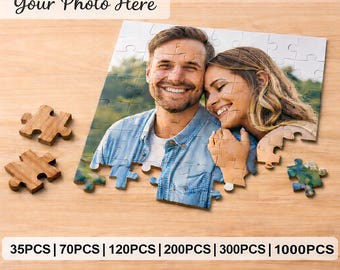Personalized Photo Puzzle, Custom Wooden Jigsaw, Family Gift (35-1000 Pieces)