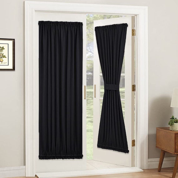 Rideaux de porte français noirs, isolation thermique, insonorisation,  rideaux de porte occultants, traitements de fenêtre, rideaux pour porte  patio en verre -  Canada