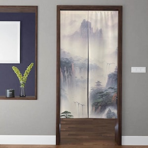 Japanese-style art Noren Door Curtain Modern minimalist abstract landscape painting Doorway Curtain Window Treatment Home Kitchen Door Decor