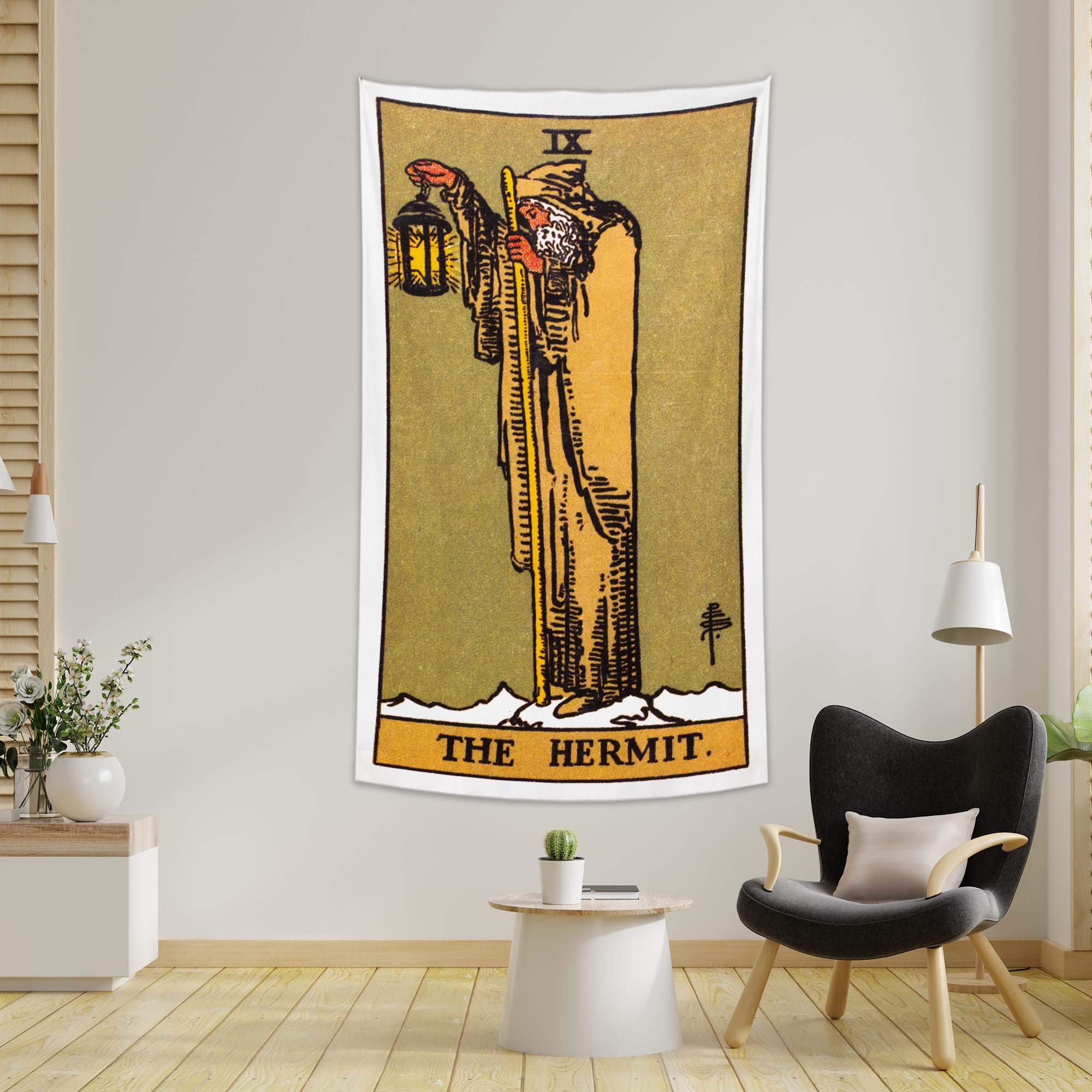 The HERMIT Tarot Card Tapestry Tapestries Wall Hanging Mysterious