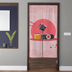 Japanese Noren Door Curtain: Sushi Restaurant Partition Decor
