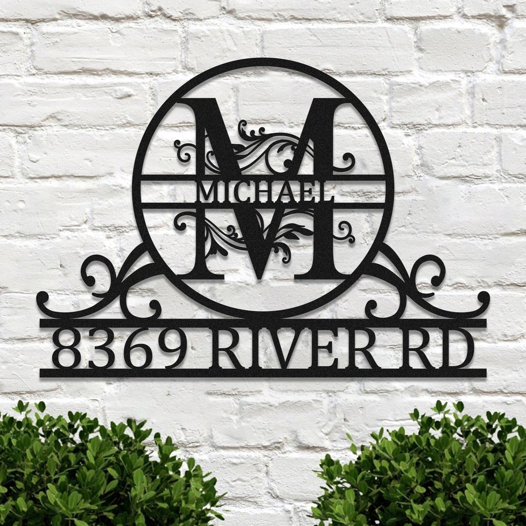Personalized Metal Address Sign, Custom Metal House Number Sign, Metal