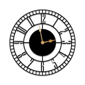Silent Metal Large Wall Clock, Minimalist checkered Metal Wall Art, for living room bedroom wall hanging decor metal sign, Housewarming Gift