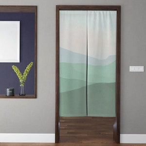 Bohemian Style Art Noren Door Curtains Japanese Line Wave Mountain Pattern Doorway Curtains For Kitchen Partition Bedroom Door Privacy Decor