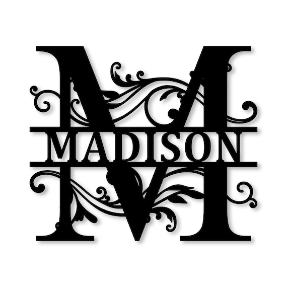Personalized Initial Address Monogram Metal Wall Sign