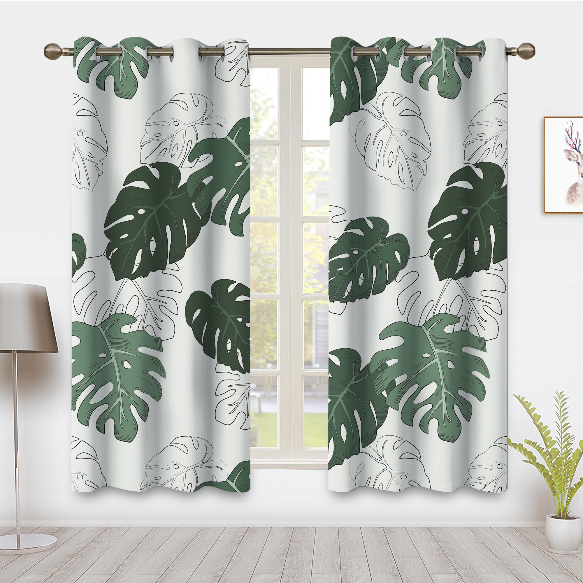 Monstera vorhang - Etsy.de