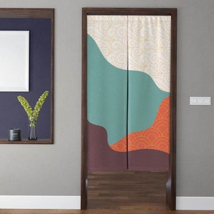 Noren Bohemia Door Curtains, abstract geometric pattern Modern Minimalistic Doorway Curtain Window Treatment, For Home Kitchen Door decor