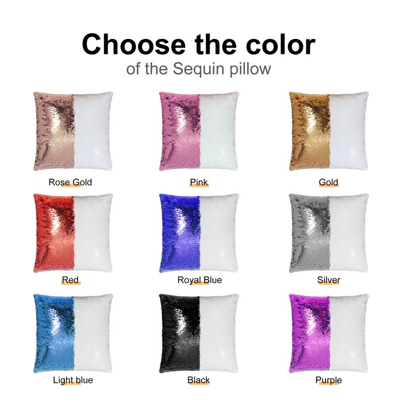 Custom Photo Sequin Pillow Design Mermaid Reversible Covers Custom Personalized Flip Reversible Sequin Pillow Magic Decorative Xmas gifts image 7