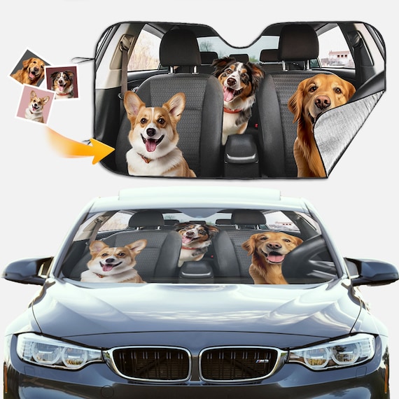 Custom Pet Photo Auto Windshield Sun Shade Personalized Dog Picture Block UV Rays Sun Visor Protector Car Sunshade Gifts for Dad Boyfriend Etsy