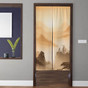 Japanische Art Noren Türvorhänge, Vintage Böhmen Berglandschaft Türvorhänge, Küchentrennwand Schlafzimmertür Privatleben Decor