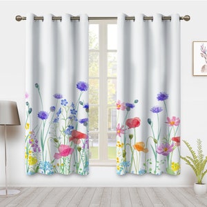 Bohemian Forest Style Window Curtains, Modern Minimalist botanical Window Treatment Blackout Curtain, For Bedroom living room privacy Decor