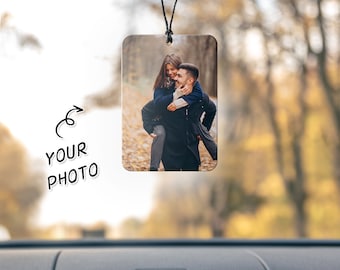 Benutzerdefinierter Fotoauto-Lufterfrischer, personalisierte mehrere Düfte Auto-Freshies mit Bildern, hängenden Ornamenten, neuartige kundenspezifische Geburtstagsgeschenken