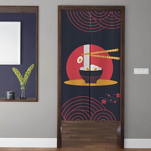 Noren Japanese Style Door Curtain Japanese Art Noren Drapes Window Treatment Feng Shui for Ramen Restaurant Entrance Kitchen Door Decoration