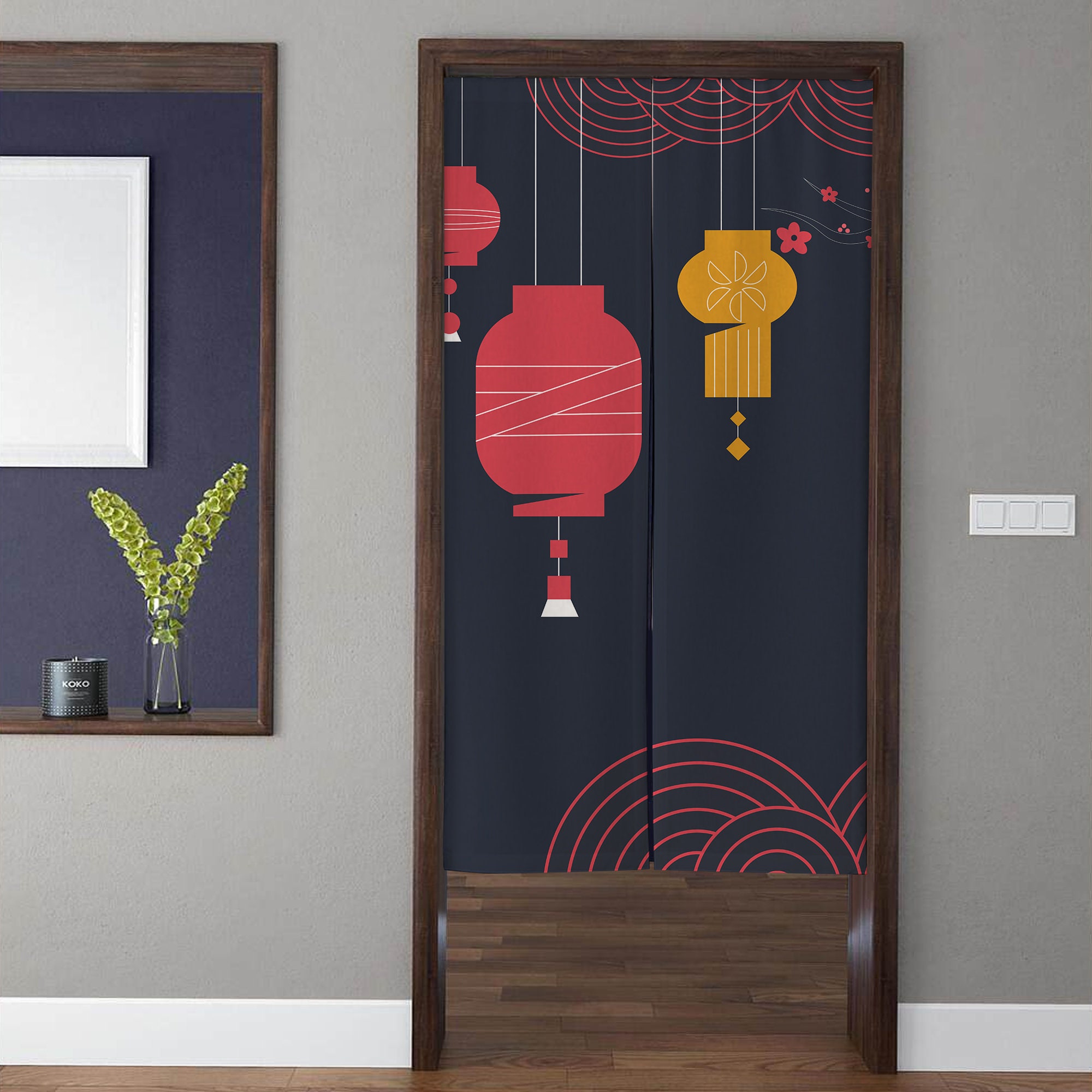 Noren Japanese Kitchen Door Curtain Restaurant Privacy Decoration, Japanese Style Doorway Curtain for Noodle Store, Room Door Tapestry