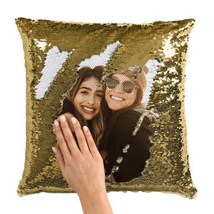 Custom Sequin Pillow /Personalized Sequin Decorative Throw Pillowcase/living room sofa decoration Pillow Cover/Gift for Kids Family Friends