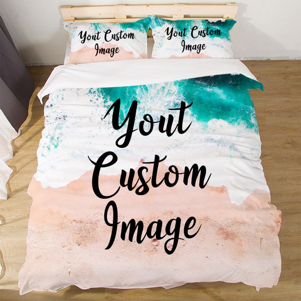 Custom Bedding set personalized your Photo bedding set Create Your Own Bedding Custom Bedding 3pcs set custom Duvet Cover and Pillow Cases