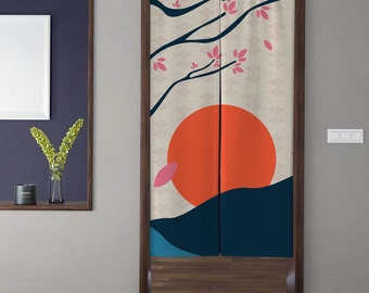 Noren Cortina de puerta de arte japonés Cortina de puerta de estilo japonés Cortinas de Noren Tapiz de puerta de tratamiento de ventana para decoración de cocina de restaurante