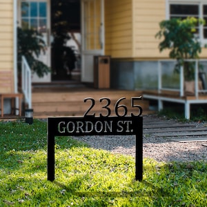 Personalized House Numbers Address Stake Sign, Custom Name Garden Sign, Metal Yard Sign, Outdoor Metal Sign, Address Plaque, Lawn Decor
