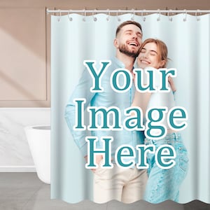 Personalized Image Shower Curtains, Custom Photo Bath Curtain, Customize Bathroom Curtain By Your Photos/Text, Curtain for Bathroom Decor