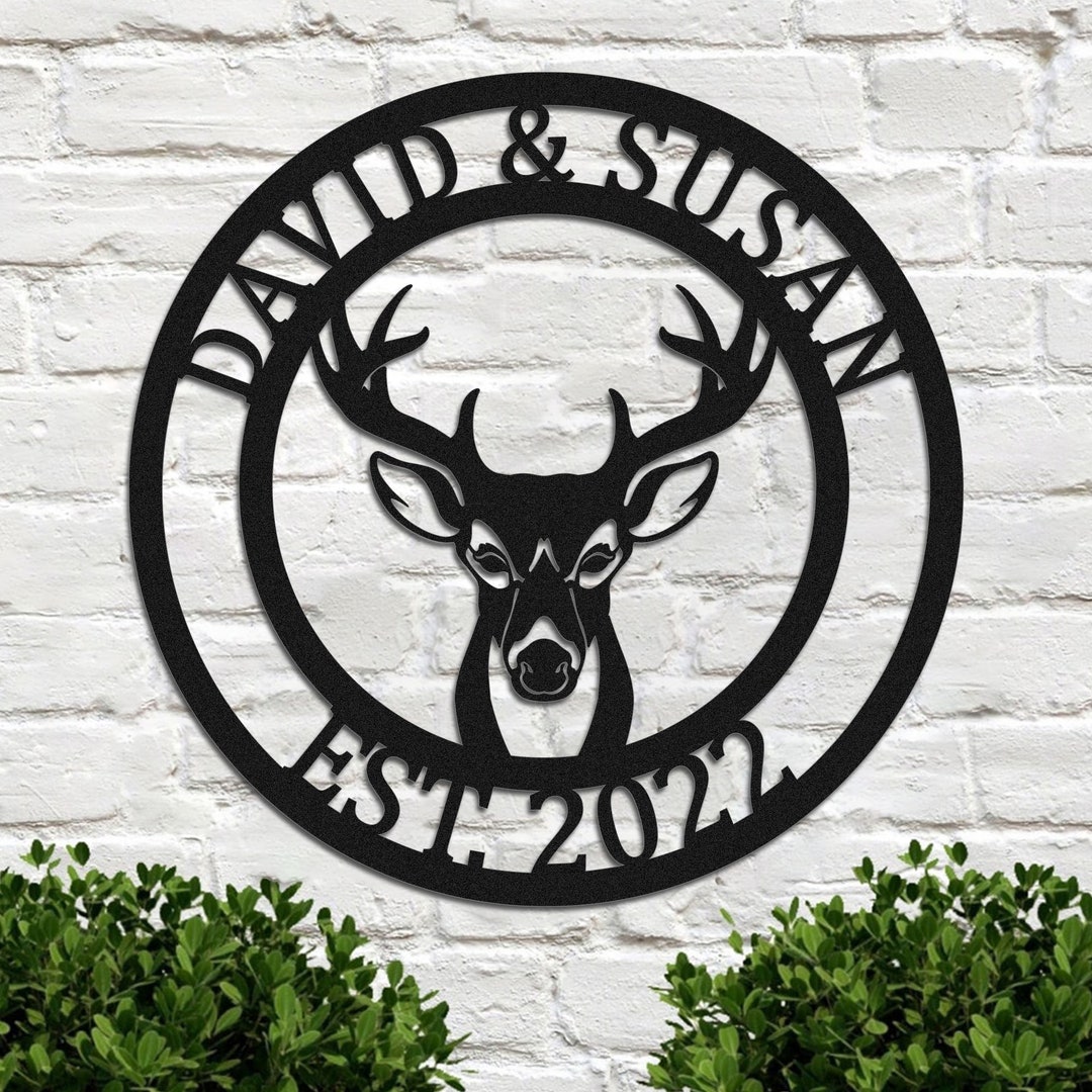 Personalized Deer Head Name Metal Signs Custom Family Name Metal Signs Personalized Deer Head Name Metal Signs Custom Family Name Metal Signs