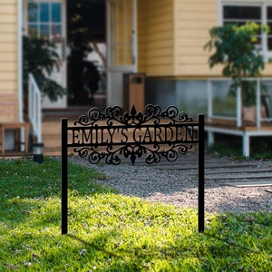 Custom Metal Garden Sign, Metal Garden Stake Sign, Personalized Metal Home Garden Sign, Metal Yard Art, Garden Metal Art, Address Plaque