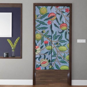 Retro boho Art Noren Door Curtain, Tropical Fruit Colorful Pattern Doorway Curtain for Kitchen Partition Bedroom dorm Door Privacy Decor