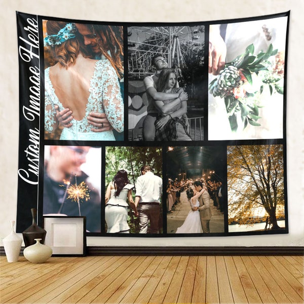 Custom photo tapestry Personalized Image Text tapestry Customized Tapestries Wall Hanging Decor Tapestry for Living Room Bedroom Dorm