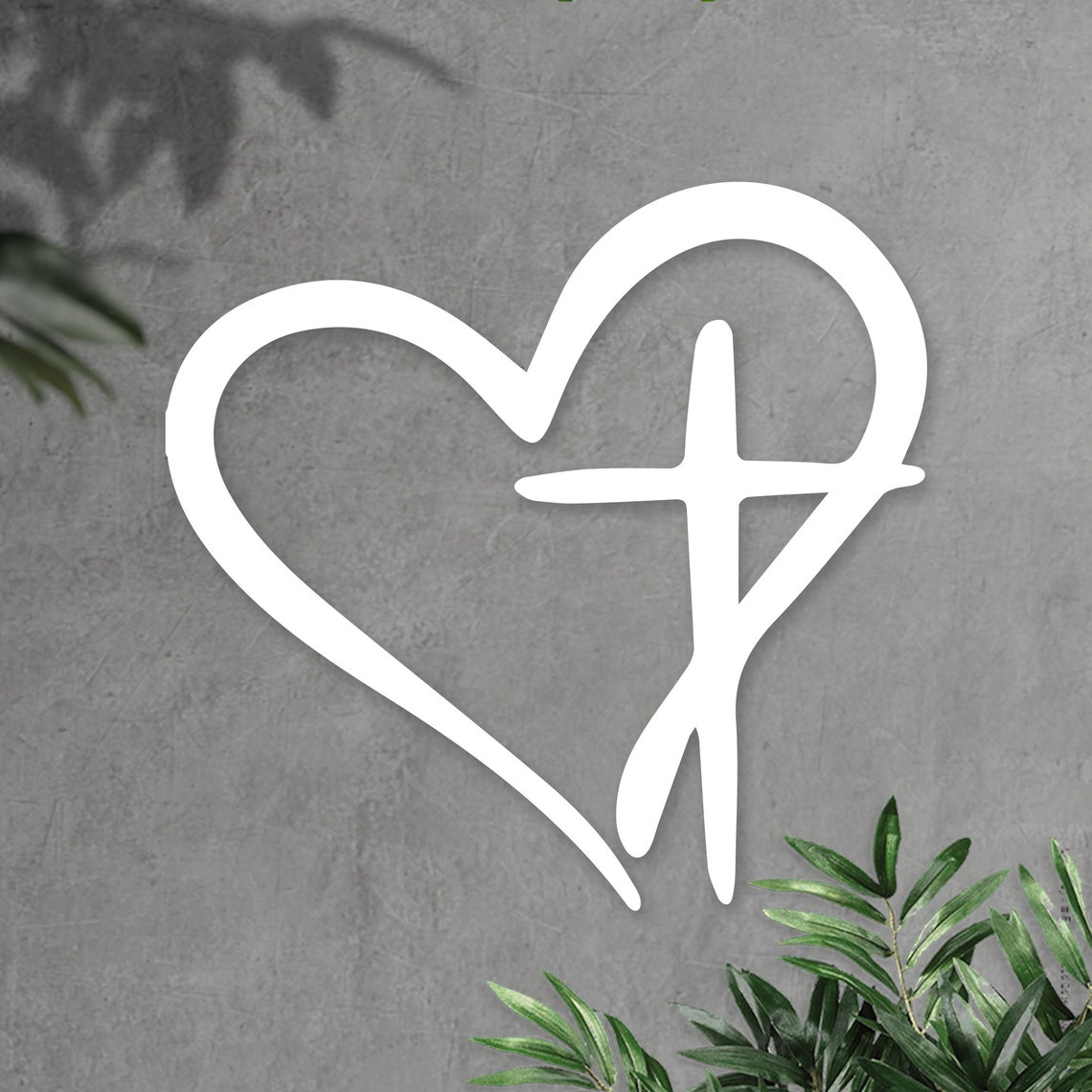Heart Cross Metal Sign Metal Cross Wall Art for Couples Heart - Etsy