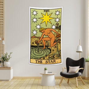 La stella Tarocchi card arazzo Arazzo mistico Arazzo medievale arazzo magico Arazzi appesi a parete per la casa Camera da letto Decor regalo