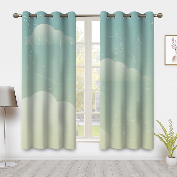 Modern minimalism Style Window Curtains Mint Green Window Treatment Darkening Curtain Panels Blackout Curtain For Nursery Room Bedroom Decor