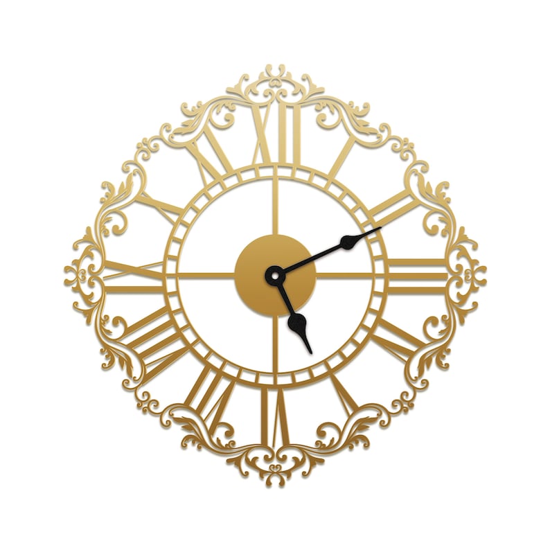 Minimalist Silent Metal Large Wall Clock, Metal Sign Metal Wall Art ...