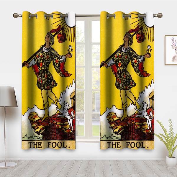 The Fool Tarot Cards Window Curtain Mystical Tarot Deck Colorful window Treatments Medieval Europe Drapes Blackout Curtains for Bedroom Dorm