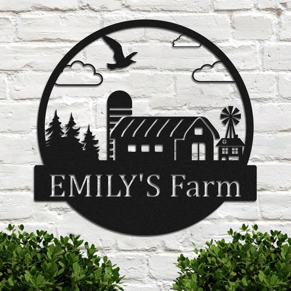 Metal Farm Name Address Sign - Etsy