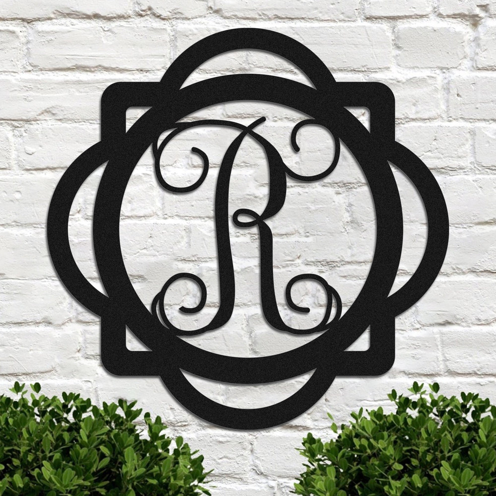 Personalized Family Name Initials Metal Sign, Custom Metal Monogram ...