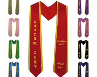 Custom Class of 2025 stoles Graduation Personalized Logo Text Grad Stole Sash Customized Gradute Stole with Your Design Grad Gifts Idea-Bulk
