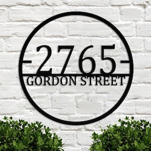 Personalized Metal family Address Sign Custom Metal House Number Sign Metal Street Address Plaque Outdoor Wall Art Christmas Door decoration