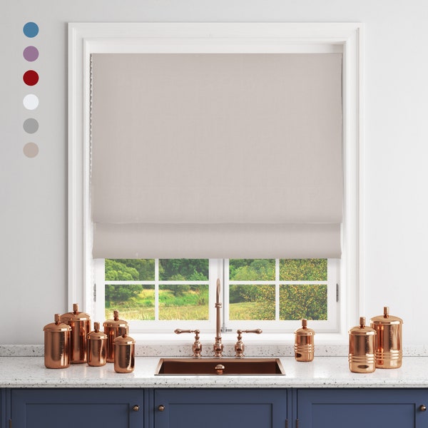 Blackout Roman Shades for French Door Etsy