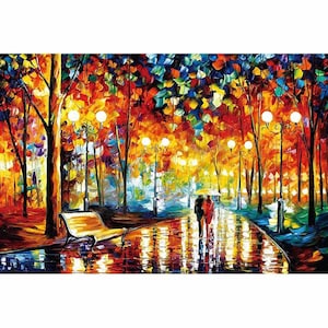 1000 Piece Jigsaw Puzzles-Street view in the rain-puzzle games for Adults Creative Family activities of game night-DIY Christmas Gift