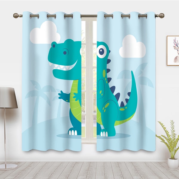 Nursery Kids Window Curtains ,Cute Dinosaur drapes Kids Room Curtains, For Girls and Boys baby curtain Blackout Curtains, Gift to Kids gift