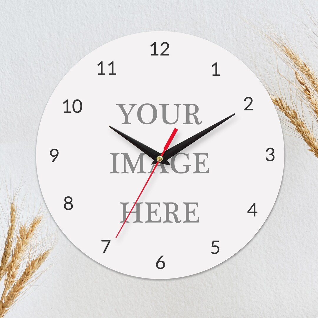 Custom Photo Silent Acrylic Large Wall Clock, Personalized Picture ...