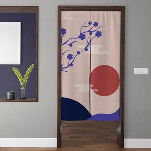 Noren Japanese Art Door Curtain Ukiyoe Sun Noren Drapes Doorway Curtain Window Treatments Door Tapestry for Restaurant Kitchen Decoration
