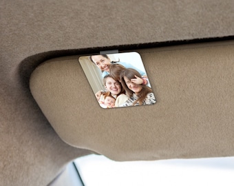 Clip de visera de coche acrílico con foto personalizada, clip de visera con retrato familiar personalizado, marco de fotos para tu coche, adorno para coche, regalos de Navidad