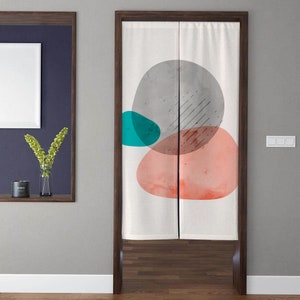 Noren Boho Door Curtain Minimalist Abstract Noren Panel Door Window Treatments Doorway Curtain for Partition Home Kitchen Door Privacy Decor