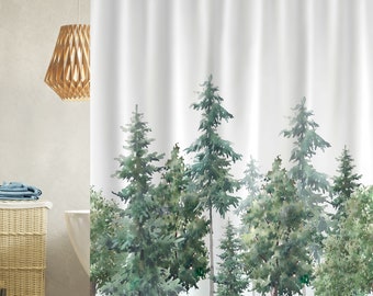 Forest shower curtain Trees shower curtains plant shower curtain nature woodland shower curtain bathroom curtain with 12 hooks decor