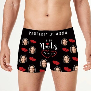 Custom Face Boxers with Picture, Personalized Smiley Photo Boxers, Funny underwear with face, Funny gag Gifts for Dad/Husband/Boyfriend